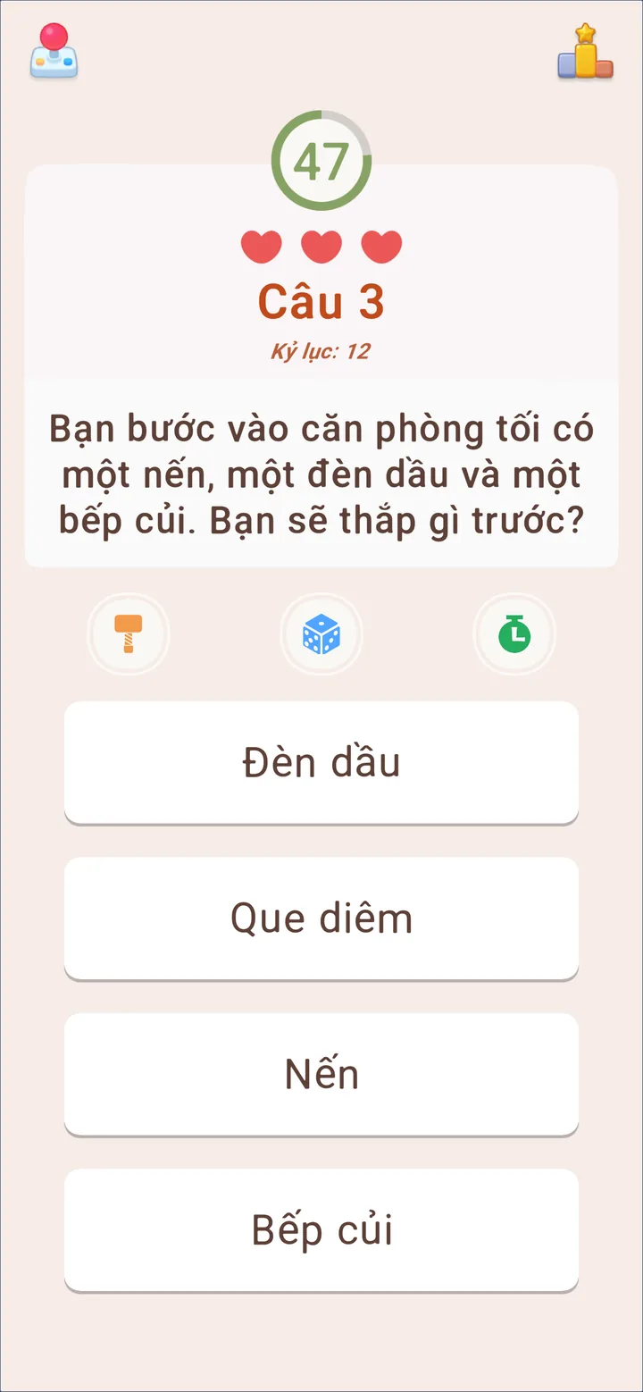 Màn hình Đố Vui Hại Não 3